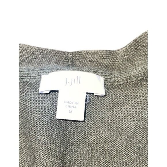 J JILL Women's Size Medium Green Linen Blend 3 Button Cardigan Sweater - Picture 7 of 13